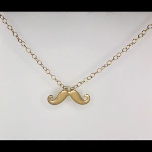 16kt Gold Moustache Necklace